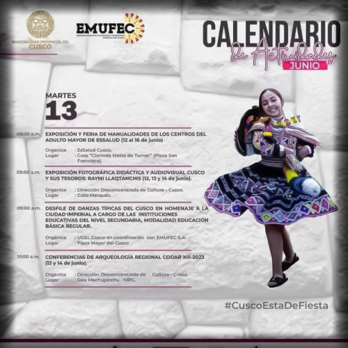 Agenda de Eventos / Cusco - 13 de Junio