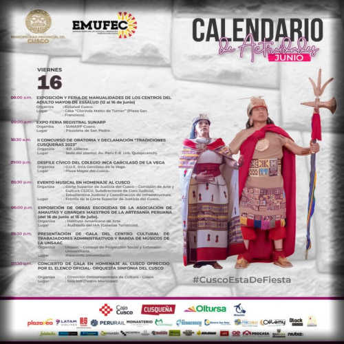 Agenda de Eventos / Cusco - 16 de Junio