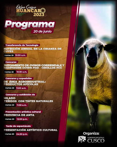 Feria Expo Cusco Huancaro 2023 - Programa