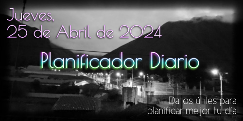 Planificador Diario - Jueves, 25 de Abril de 2024