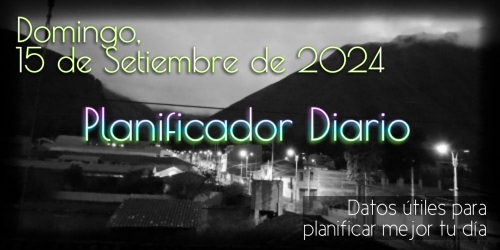 Planificador Diario - Domingo, 15 de Setiembre de 2024