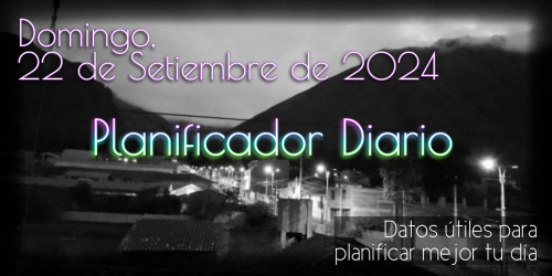 Planificador Diario - Domingo, 22 de Setiembre de 2024