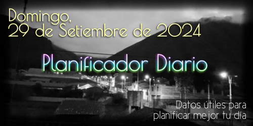 Planificador Diario - Domingo, 29 de Setiembre de 2024