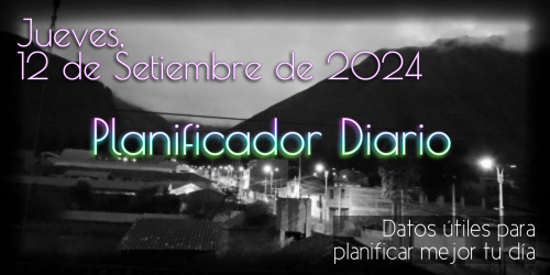 Planificador Diario - Jueves, 12 de Setiembre de 2024