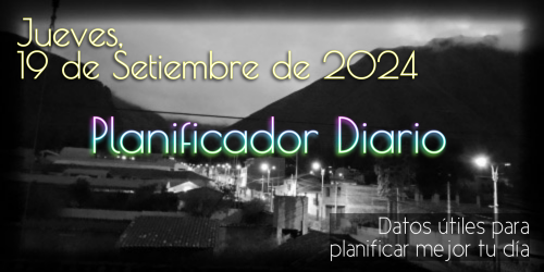 Planificador Diario - Jueves, 19 de Setiembre de 2024