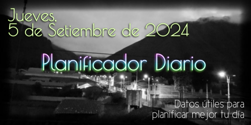 Planificador Diario - Jueves, 5 de Setiembre de 2024