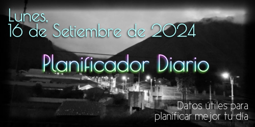 Planificador Diario - Lunes, 16 de Setiembre de 2024