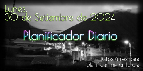 Planificador Diario - Lunes, 30 de Setiembre de 2024