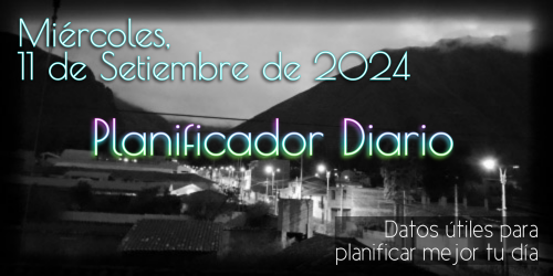 Planificador Diario - Miercoles, 11 de Setiembre de 2024