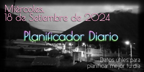 Planificador Diario - Miércoles, 18 de Setiembre de 2024