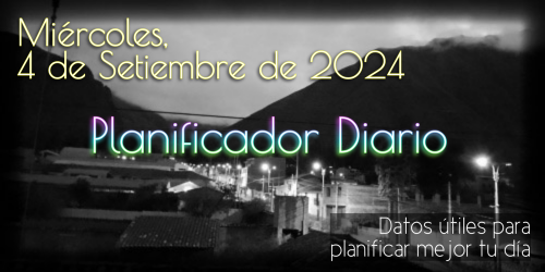 Planificador Diario - Miércoles, 4 de Setiembre de 2024