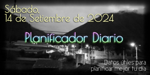 Planificador Diario - Sábado, 14 de Setiembre de 2024