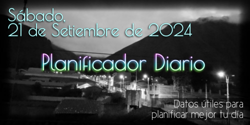 Planificador Diario - Sábado, 21 de Setiembre de 2024