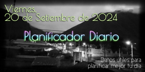 Planificador Diario - Viernes, 20 de Setiembre de 2024