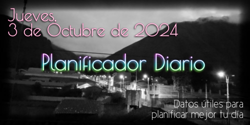 Planificador Diario - Jueves, 3 de Octubre de 2024