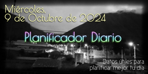 Planificador Diario - Miércoles, 9 de Octubre de 2024