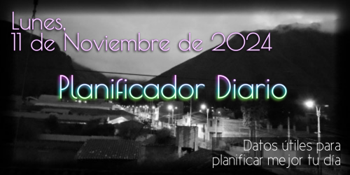 Planificador Diario - Lunes, 11 de Noviembre de 2024