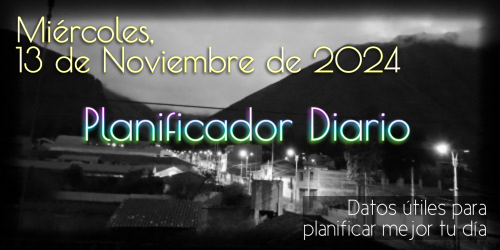 Planificador Diario - Miércoles, 13 de Noviembre de 2024