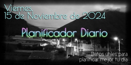 Planificador Diario - Viernes, 15 de Noviembre de 2024