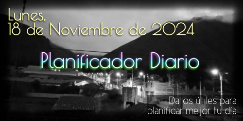 Planificador Diario - Lunes, 18 de Noviembre de 2024