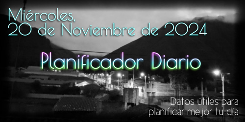 Planificador Diario - Miércoles, 20 de Noviembre de 2024