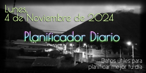 Planificador Diario - Lunes, 4 de Noviembre de 2024