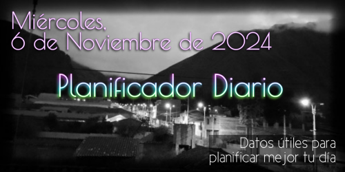 Planificador Diario - Miércoles, 6 de Noviembre de 2024