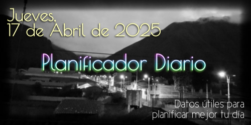Planificador Diario - Sábado, 17 de Abril de 2025