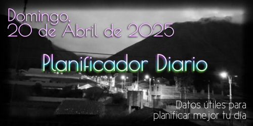 Planificador Diario - Sábado, 20 de Abril de 2025