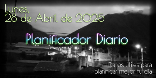 Planificador Diario - Sábado, 28 de Abril de 2025