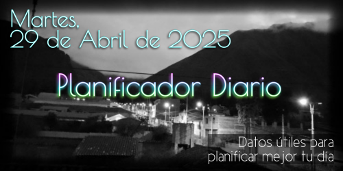 Planificador Diario - Sábado, 29 de Abril de 2025