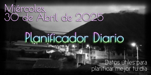 Planificador Diario - Sábado, 30 de Abril de 2025