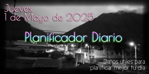 Planificador Diario - Sábado, 1 de Mayo de 2025