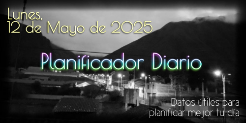 Planificador Diario - Lunes, 12 de Mayo de 2025