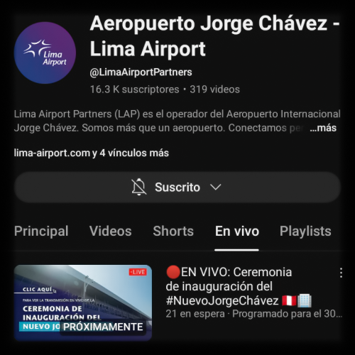 Inauguración del nuevo Aeropuerto Internacional Jorge Chávez