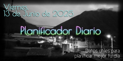 Planificador Diario - Viernes, 13 de Junio de 2025
