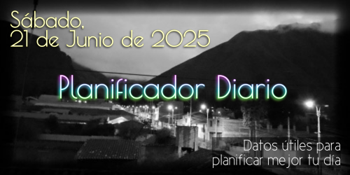 Planificador Diario - Sábado, 21 de Junio de 2025