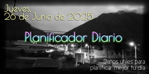 Planificador Diario - Jueves, 26 de Junio de 2025