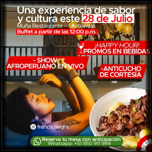 Fiestas Patrias en Muña restaurante de Urubamba