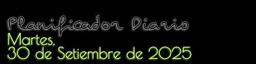 Planificador Diario - Martes, 30 de Setiembre de 2025