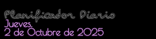 Planificador Diario - Jueves, 2 de Octubre de 2025
