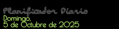 Planificador Diario - Domingo, 5 de Octubre de 2025