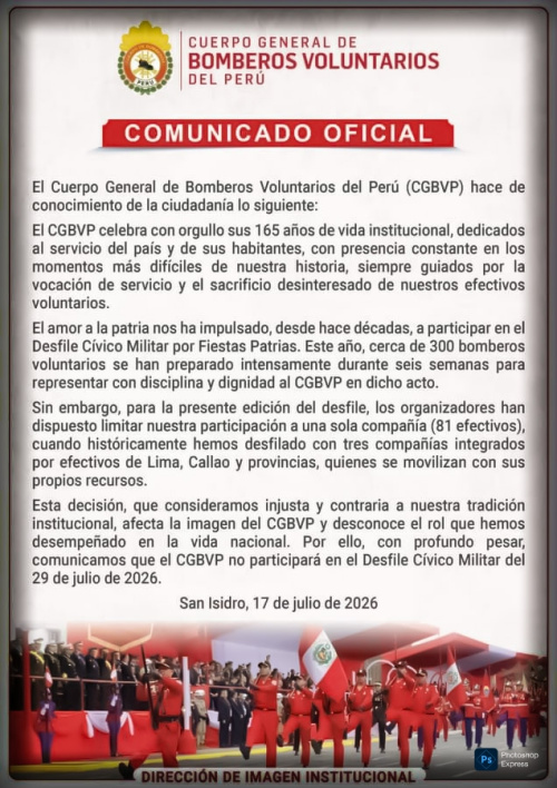 Te Explico lo de Los bomberos en el desfile por Fiestas Patrias